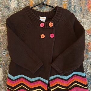 Gymboree Brown Sweater with Colorful Stripes